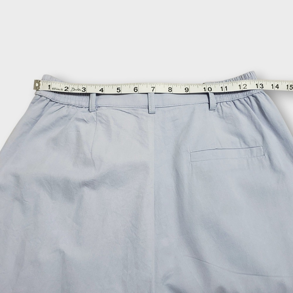 Mon Renn Lisle Trousers Powder Blue Size Small White Ric Rac Trim Split Hem - Picture 9 of 14